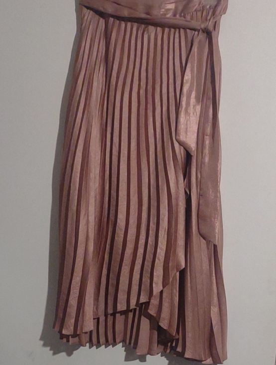 Anthropologie Dresses & Skirts - Anthropologie Asymmetrical Pleated Skirt in Shimmering Tan